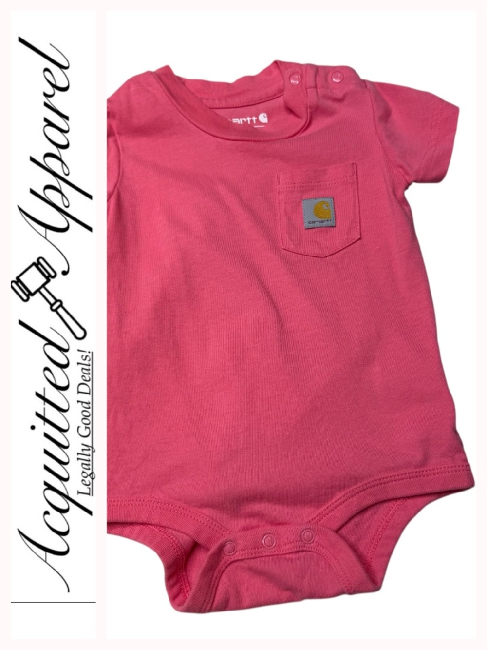 Carhartt Rose Pink Infant Pocket Bodysuit 6 Mo.